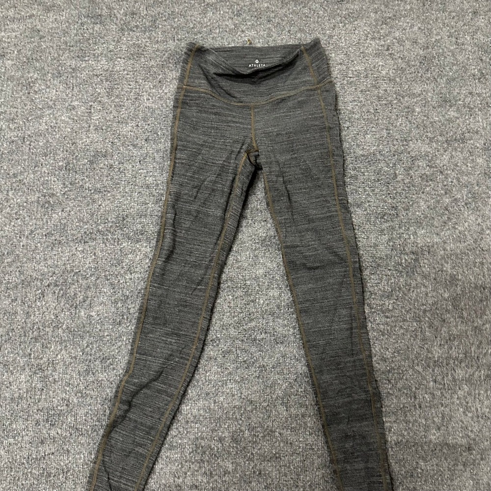 Athleta Leggings Womens Size XS Gray Space Dye High Rise Athletic Yoga Pants